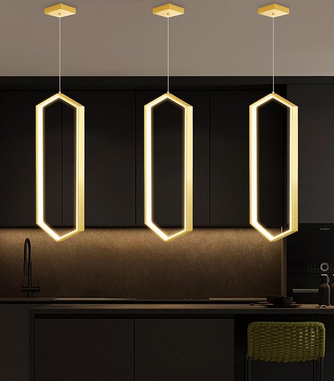 Ring Dimmable Pendant Lighting Adjust LED Mini Chandelier Ceiling Light Fixtures for Kitchen Island Dining Room Living Room Bedroom Hallway Gold