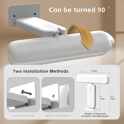 Picture Lights Battery Operated with Remote, Rechargeable Picture Lights for Wall, 3CCT&Brightness Dimmable,300 LM, Sticker/Screw Installation, Art Light for Gallery, Artwork, White (1p)