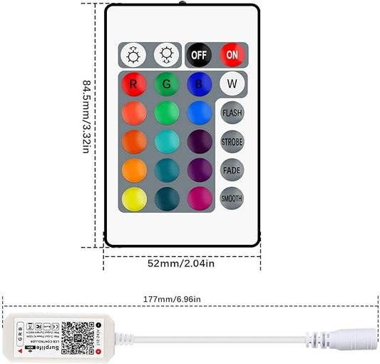 RGBZONE 4 Pin WiFi RGB LED Controller, RF Wireless Remote Control, DC 5V/12V/24V for 5050 3528 5630 RGB LED Strip Lights, Compatible with Alexa Google Home IFTTT