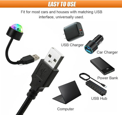 Star Projector Night Light, Portable USB LED Ambient Light - 4 Colors & 9 Modes Atmosphere Star Lights for Car, Ceiling, Bedroom, Party (1PCS)