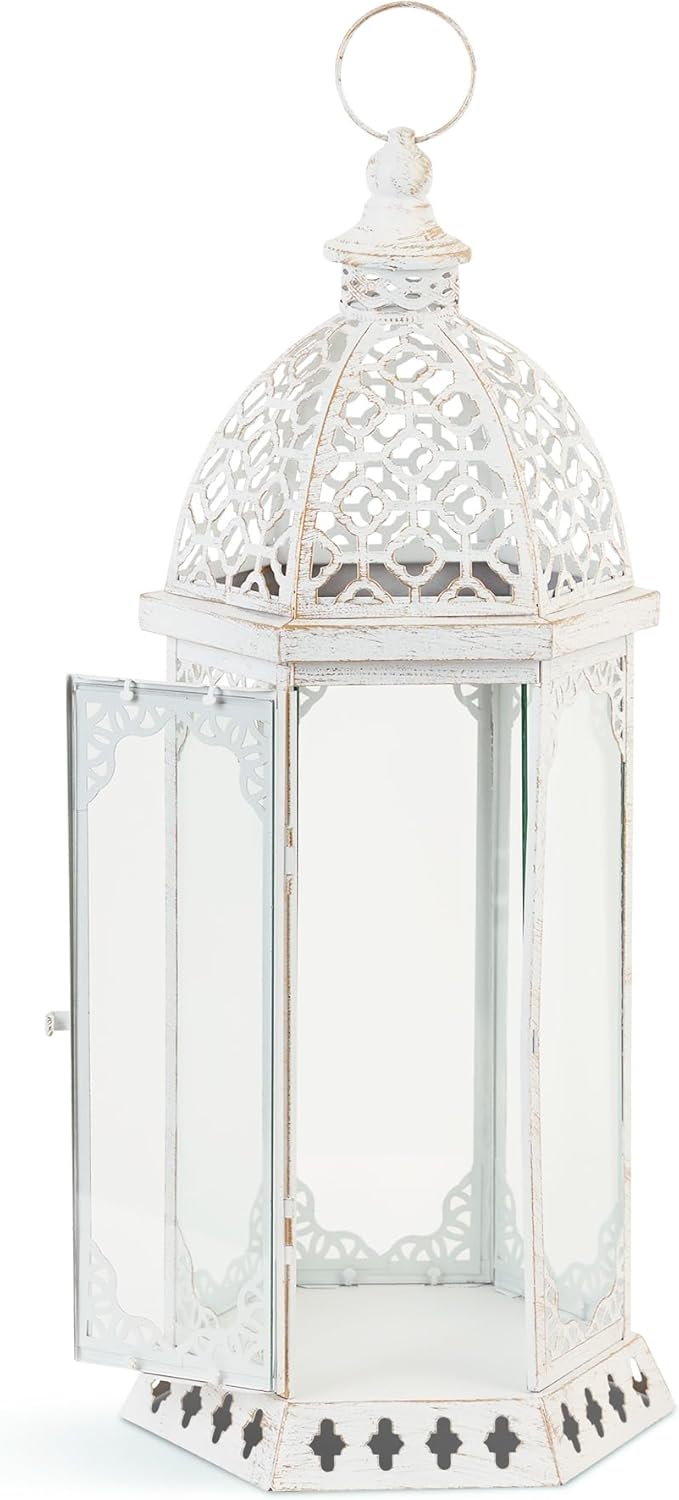 Zingz & Thingz Fancy Antique Style Candle Lantern Holder, Decorative Light Home Decor, 19.75" Tall, Graceful Lantern