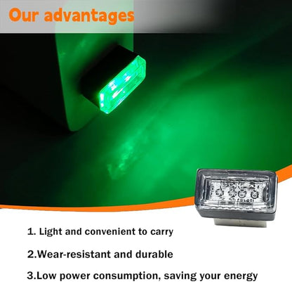 4PCS Car Interior Mood Lighting, Ambient Lighting Car, USB Light, USB Led, Durable, Lightweight and Convenient, Suitable for All Devices with USB Ports (Green)