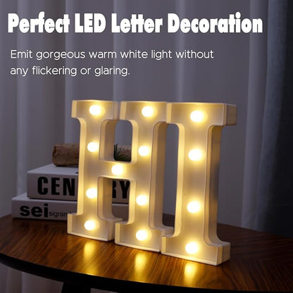 Small Led Marquee Letters, Light Up Letters, 8.58 Inch Led Letter Lights, Battery Powered Lighted Sign for Table, Party, Birthday, Christmas Decor (Letter I)