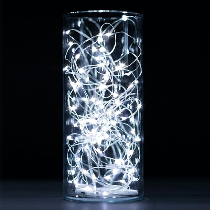 6 Pack Fairy Lights Battery Operated No Remote Waterproof Firefly Lights LED Starry String Lights 20 LEDs 7ft Silvery Copper Wire for Wedding Party Bedroom Patio Christmas Decor Cool White