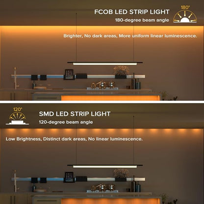 BTF-LIGHTING FCOB COB LED Strip Orange Color 5mm Width UL Listed Super Narrow Flexible Uniform Light DC24V 16.4FT CRI 90+ Dimmable LED Ribbon for Bedroom Home Indoor Decor(No Adapter or Controller)