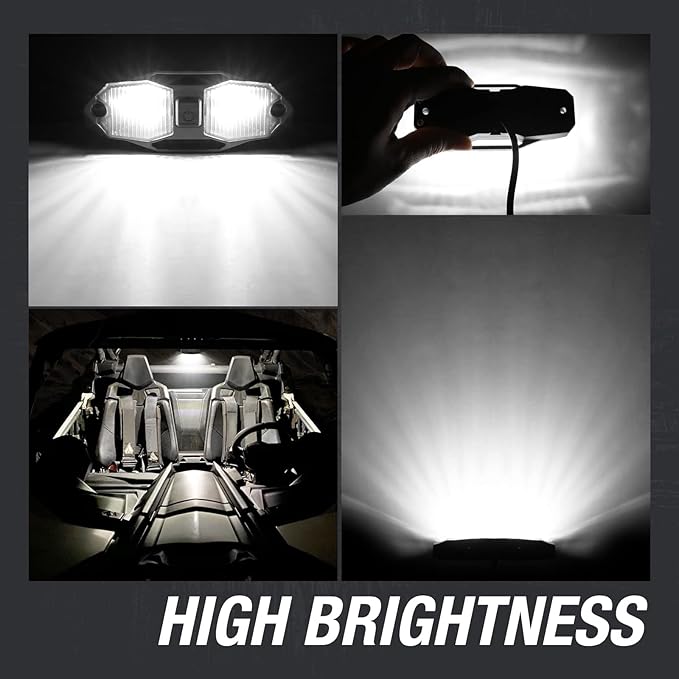ACEC SHOP UTV Dome Light 12V Universal Roll Bar Mount LED Dome Light UTV Interior Light Utility Roll Cage Dome Light Bar Map Light Courtesy Light for UTV Polaris RZR Ranger SxS Wrangler Truck