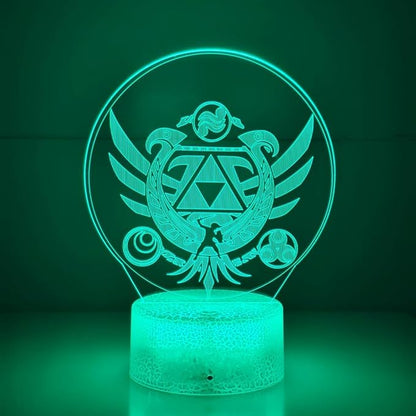 3D Night Light, 16 Color Changing Cartoon USB Desk Lamp, Crest of Hyrule Illusion Lighting with Remote Control for Home Decor Gift for Kids. (4)