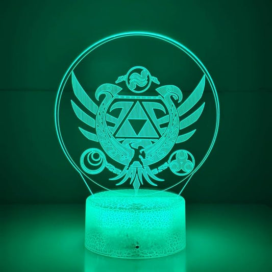 3D Night Light, 16 Color Changing Cartoon USB Desk Lamp, Crest of Hyrule Illusion Lighting with Remote Control for Home Decor Gift for Kids. (4)
