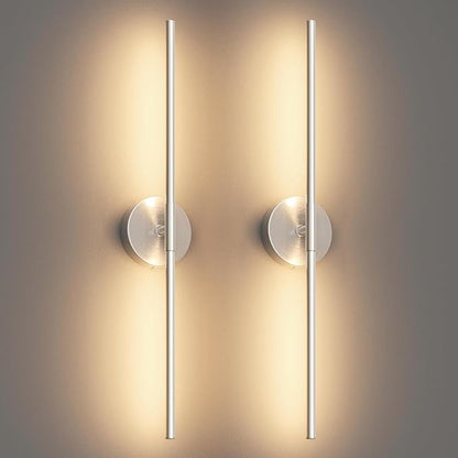 28In Sand Nickel Wall Sconces Set of Two Hardwired 3000K LED Modern Vanity Light 360° Rotatable for Living Room Bedroom Bathroom(2 Pack)