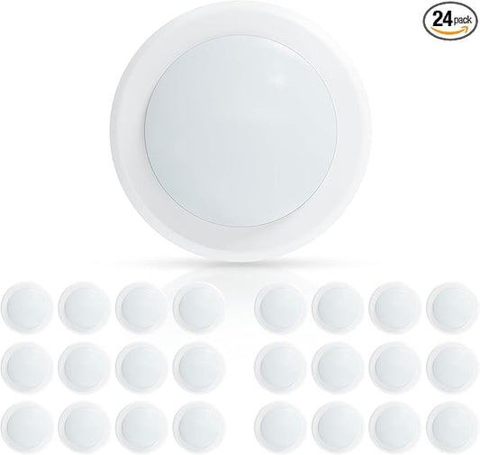 ECOELER 5/6 Inch Dimmable LED Disk Lights, 16.5W Recessed Retrofit Ceiling Downlight, 1000Lm 5000K Daylight, Low Profile Flush Mount Disk Light for J-Box or Recessed Can, ETL-Listed, 24 Pack
