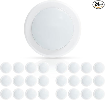 ECOELER 6" LED Disk Lights, Dimmable Flush Mount Ceiling/Recessed Disc Downlight, 16.5W 1000Lm, 6000K Bright White, Low Profile Surface Mount Can Light for Closet, Office, Garage, ETL Listed, 24 Pack