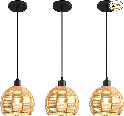 Farmhouse Pendant Light Fixture, Black Pendant Lights for Kitchen Island Industrial Lantern Pendant Light Fixtures with Light Shade, Adjustable Height Hanging Pendant Lighting