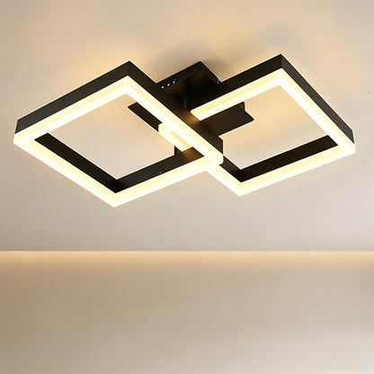 18.5 inch Ceiling Light, 3000K Flush Mount Ceiling Light, Black LED Ceiling Light, Suitable for Living Room, Dining Room, and Bedroom.