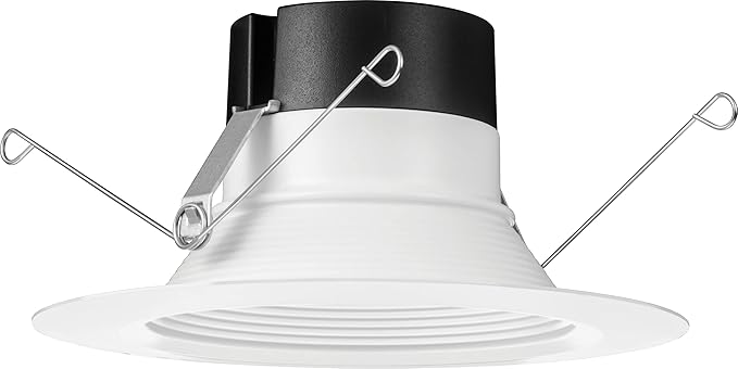 Juno E Series 5"/6" LED Ceiling Light, Baffle Trim Recessed Lighting with 5-in-1 Switchable White Color, 900 Lumens, Wet Rated LED Downlight, Dimmable, White, 6-Pack
