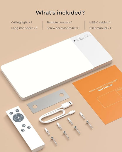 FULEN Rechargeable Motion Sensor Ceiling Light Upgraded,Closet Light with 12000mAh Battery, LED Shower Lights, Ceiling Lamp for Bathroom,Pantry,Garage,Remote Control