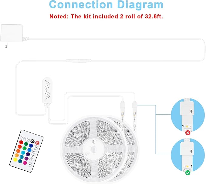 Tatazone RGBWW Smart LED Strip Lights, 65.6ft Tunable White 3000K to 6500K+RGB WiFi Led Lights Work with Alexa Google, Music Sync Color Changing Indoor for Kitchen, Room, Cabinet, 2 Roll of 32.8ft
