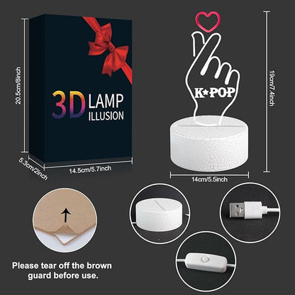 K-pop Decorative Night Light, Kpop Merchandise Gift Girl Idol Theme Singing Creative LED Night Light for K-pop Fans, Perfect K-Drama Gift for Bedroom, Game Room Decor