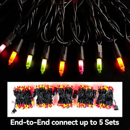 Christmas Lights Multicolor, Indoor and Outdoor use,Black Wire Lighting String 100 Counts,Decorations for Holiday, Party,Festival,Christmas String Lights