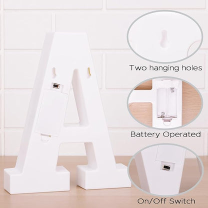 Small Led Marquee Letters, Light Up Letters, 8.58 Inch Led Letter Lights, Battery Powered Lighted Sign for Table, Party, Birthday, Christmas Decor (Letter A)