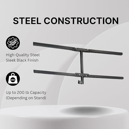 Rockville ACC-T Collapsible Tree Bar Accessory, Heavy-Duty Steel, 8 Mounting Points, 200 lb Load Capacity, 48" Wide, Includes 21" Extension Pole & Travel Bag, Perfect for DJ Lighting & Event Setups