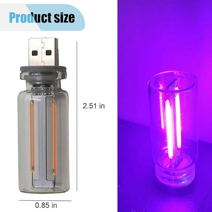 USB LED Atmosphere Light, Plug-in USB Ambient Retro Lamps, Mini LED Car Interface Charging Night Light for Hallway, Bedroom (Purple)