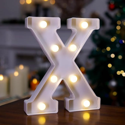 LED Marquee Sign Light Up Letters, Alphabet Light Up Letters Sign, Battery Powered LED Letter Lights for Night Light, Wedding, Birthday, Party, Christmas or Home Decor (Letter X)