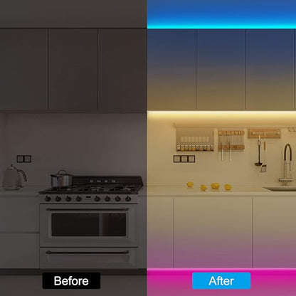 Tatazone RGBWW Smart LED Strip Lights, 65.6ft Tunable White 3000K to 6500K+RGB WiFi Led Lights Work with Alexa Google, Music Sync Color Changing Indoor for Kitchen, Room, Cabinet, 2 Roll of 32.8ft