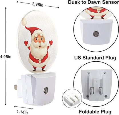 Santa Joy Christmas Night Light Plug into Wall Winter Plug-in Night Lights with Dusk-to-Dawn Sensor for Bedroom, Bathroom and Living Room 0.5W Sleep Friendly for Women/Girls/Boys Gift