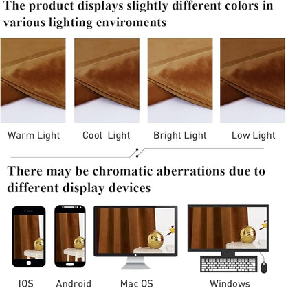 StangH Burnt Orange Curtains, Autumn Fall Decor Elegant Velvet Window Panels, Energy Efficient Super Soft Drapes for Living Room/Cafe/French Door, W52 x L102 inches, 1 Panels