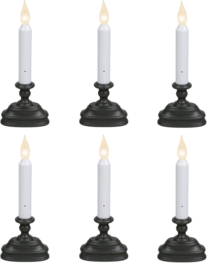 Xodus Innovations FPC1520A Battery Operated LED Window Candles with Dusk to Dawn Sensor, Aged Bronze/Black, (Pack of 6)