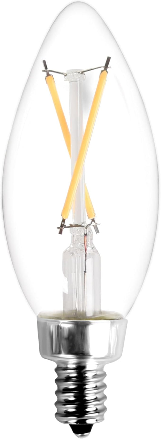 Goodlite C32 LED Chandelier Bulb, Torpedo Tip, 3.5W (40W Equal), Dimmable, 400 Lumens, Super White 5000K, 15k Hours, Eco-Friendly, Ideal for Candelabra & Decorative Lighting, E12 Base, 1ct. (G-83373)