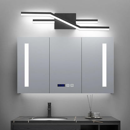 SOLFART Bathroom Light Fixtures Matte Black Dimmable LED Bathroom Vanity Lights Over Mirror 24 Inch Modern Wall Lights