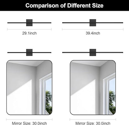 Battery Operated Wall Sconce, 5CCT Dimmable Black Wall Lights with Remote Control, Timable LED Wireless Wall Sconces, 350° Ratate for Bathroom, Living Room, Hallway 39.4 Inch 1 Pack