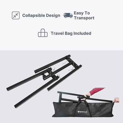 Rockville ACC-T Collapsible Tree Bar Accessory, Heavy-Duty Steel, 8 Mounting Points, 200 lb Load Capacity, 48" Wide, Includes 21" Extension Pole & Travel Bag, Perfect for DJ Lighting & Event Setups
