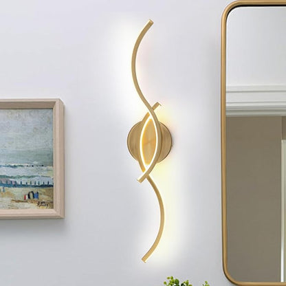 EDISLIVE 24 Inch Gold LED Vanity Light, 15W Dimmable Modern Wall Sconce, 3000K Warm White Linear Fixture with Acrylic Strip Shade for Bathroom Mirror Bedroom Makeup