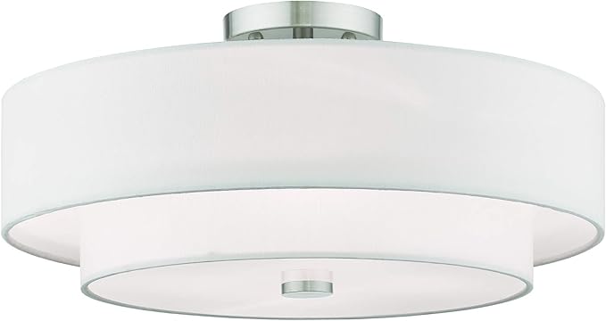Livex Lighting, 51045-91, Meridian, Cieling Mount, 4 Light, Brushed Nickel