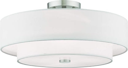 Livex Lighting, 51045-91, Meridian, Cieling Mount, 4 Light, Brushed Nickel