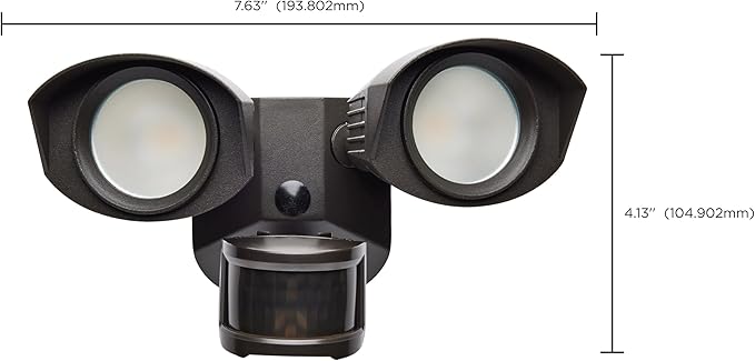 Nuvo 65/213 LED Dual-Head Security Light, 3000K, Motion Sensor, Bronze