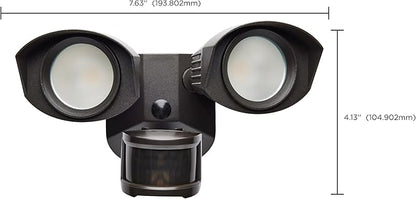 Nuvo 65/213 LED Dual-Head Security Light, 3000K, Motion Sensor, Bronze