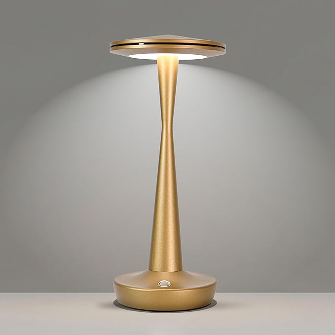 Cordless Table Lamp Rechargeable, 6000mAh Battery Operated Portable Table Light,Dimming LED Table Lamp for Restaurant/Patio/Outdoor (Bronze)