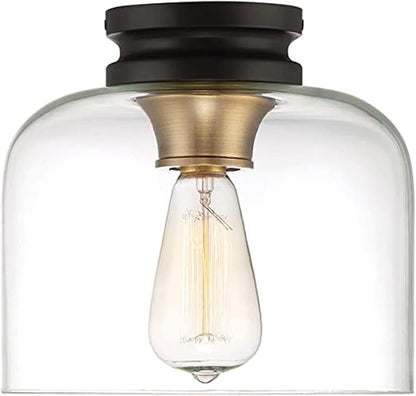 DESIGNERS FOUNTAIN 1261-VB Ezra 1-Light Flush Mount Ceiling Light, Vintage Bronze, 9in W