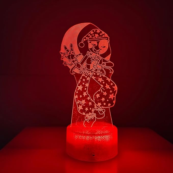 3D Illusion Night Light LED Lamp with Remote Control 16 Color Changing Visual Bedroom Decoration (Moondrop)