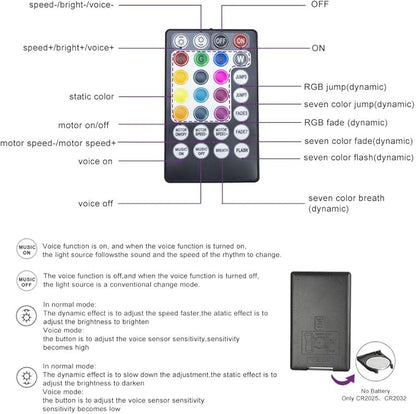 AMKI 16W Twinkle Sound Mode RGBW Light Source Engine Driver Remote/APP Control Starlight Box Motor for Fiber Optic Star Ceiling Light Kit