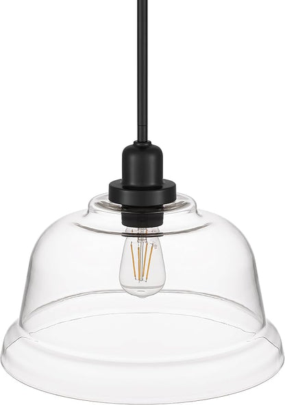 Tawson Aura 1-Light Pendant Ceiling Light Fixture with Clear Glass Shade Dark Bronze for Kitchen Island, Hallway, Entryway, Passway, Dining Room, Bedroom, Balcony Living Room