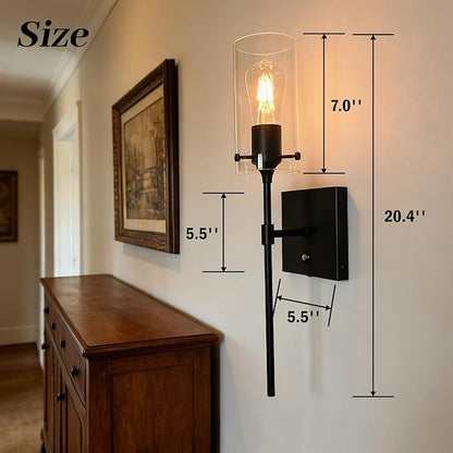 Dimmable Battery Operated Wall Sconce Set of 2, Rechargeable Wall Mount Light No Wiring, Easy Install Wireless Wall Lamp for Living Room Bedroom Hallway Farmhouse Indoor, Bulb Included