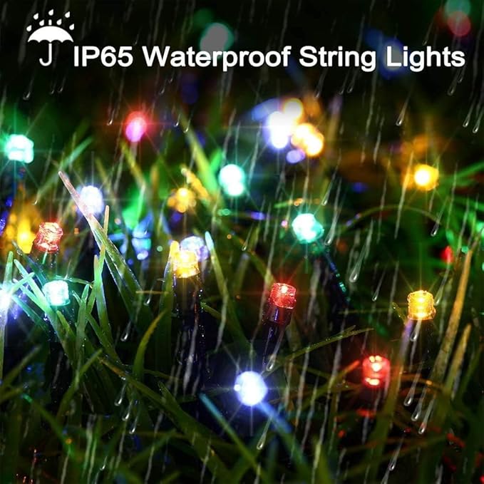 Joomer Solar String Lights, 39FT 100LED Solar Powered Outdoor Fairy Lights, Waterproof 8 Modes Twinkle String Light for Garden Patio Yard Tree Wedding Christmas Decor (Multicolor)