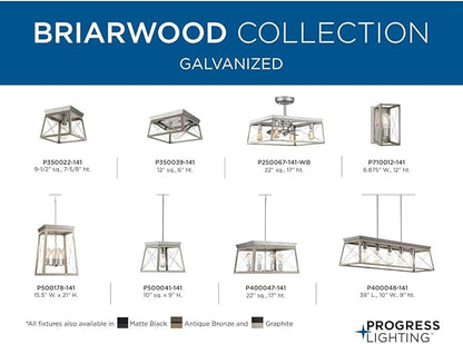 Briarwood Collection 22-Inch 3-Blade AC Motor Farmhouse Ceiling Fan Galvanized