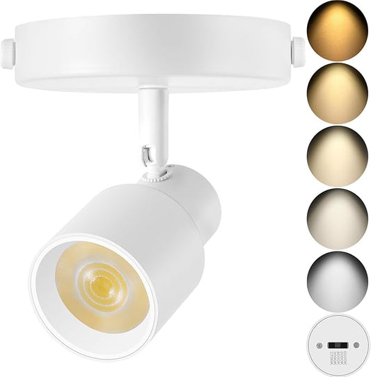 5-Color Ceiling Spotlight 10W LED Ceiling Spot Lights Indoor White Directional Adjustable Dimmable Flush Mount Spotlight Fixtures for Kitchen Living Room Hallway Gallery Art Light CRI90+ 24°