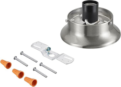 Aspen Creative 22102-09-1, Flush Mount Ceiling Fixture Shade Holder Kit in Brushed Nickel Finish 3-5/8" Fitter, 4-3/4" Diameter x 1-3/4" Height