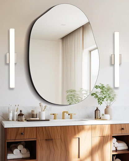 Bathroom Vanity Light Brushed Nickel Square LED 24 inch 14W 4000K Natural White Light Wall Bar Lighting Fixtures Over Mirror (Brushed Nickel, 24inch 4000K Dimmable)